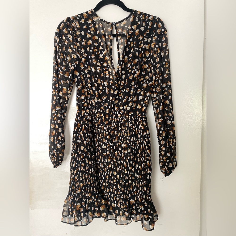 Black multicolored dress long sleeve